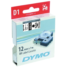 Dymo címke LM D1 alap 12mm fekete betű / víztiszta alap (45010)