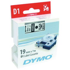 Dymo címke LM D1 alap 19mm fekete betű / fehér alap (45803)
