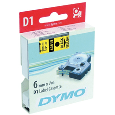 Dymo címke LM D1 alap 6mm fekete betű / sárga alap (43618)