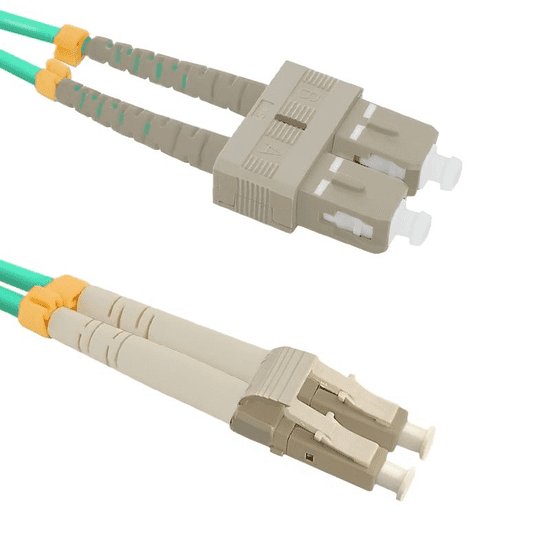 Qoltec 54348 SC/UPC - LC/UPC Optikai Duplex kábel 1m - Türkiz (54348)