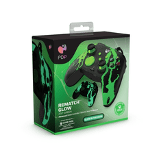 PDP REMATCH GLOW Advanced Fekete, Zöld USB Gamepad Analóg/digitális PC, Xbox One, Xbox Series S, Xbox Series X (049-023-JGR)