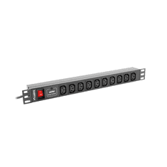Lanberg PDU-10I-0200-IEC-BK 10x C13 IEC túlfeszültség védő - elosztó 2m (PDU-10I-0200-IEC-BK)