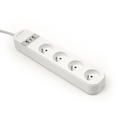 Gembird okos elosztó USB töltővel 4 aljzatos 1,5m - Fehér (TSL-PS-F4U-01-W)