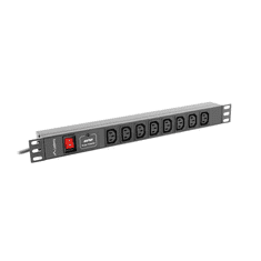 Lanberg PDU-08I-0200-C20-BK 8x C13 IEC túlfeszültség védő - elosztó 2m (PDU-08I-0200-C20-BK)
