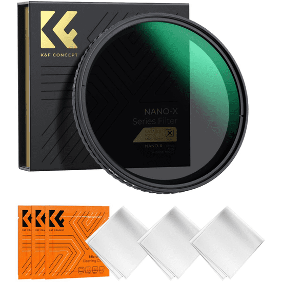 K&F Concept KF01.1167V1 - 55mm MC Nano-X VND2-32 Szűrő (Zöld bevonatú) + 3db Törlőkendő (KF-01-1167V1)
