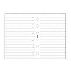 Filofax 95 x 171 mm Kalendárium vonalas betétlap - Fehér (30 lap) (FX-133008)