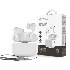 Devia TWS Bluetooth sztereó headset v5.3 + töltőtok - Devia Airbuds Pods2 TWS Wireless Earphone with Charging Case - fehér