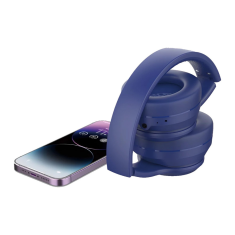 Devia Wireless Bluetooth sztereó fejhallgató beépített mikrofonnal - Kintone Series Wireless Headphones V2 - kék (ST383540)