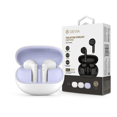 Devia TWS Bluetooth sztereó headset v5.3 + töltőtok - Devia TWS-M7 ENC Wireless Earphone with Charging Case - fehér