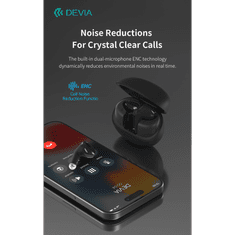 Devia TWS Bluetooth sztereó headset v5.3 + töltőtok - TWS-M7 ENC Wireless Earphone with Charging Case - bézs (ST399350)