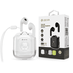 Devia TWS Bluetooth sztereó headset v5.3 + töltőtok - Devia TWS-M6 Wireless Earphone with Charging Case - fehér
