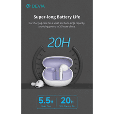 Devia TWS Bluetooth sztereó headset v5.3 + töltőtok - Devia TWS-M7 ENC Wireless Earphone with Charging Case - bézs