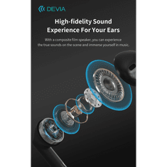 Devia TWS Bluetooth sztereó headset v5.3 + töltőtok - TWS-M7 ENC Wireless Earphone with Charging Case - bézs (ST399350)