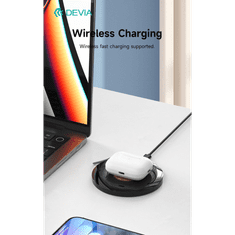 Devia TWS Bluetooth sztereó headset v5.3 + töltőtok - Devia Airbuds Pods2 TWS Wireless Earphone with Charging Case - fehér