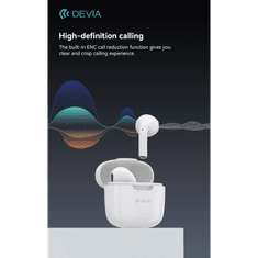 Devia TWS Bluetooth sztereó headset v5.3 + töltőtok - Devia TWS-K1 Wireless Earphone with Charging Case - rózsaszín