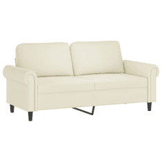 Vidaxl 2 személyes krémszínű bársony kanapé díszpárnákkal 140 cm (3200953)