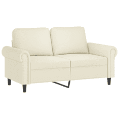 Vidaxl 2 személyes krémszínű bársony kanapé díszpárnákkal 120 cm (3200943)