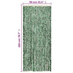 Vidaxl zöld és fehér zsenília rovarfüggöny 90 x 200 cm 377384