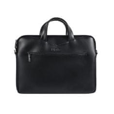 TKG Laptop táska - UNIQ - 15,6"-os fekete bőr laptop táska