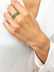 Marc Malone Csillogó aranyozott gyűrű cirkónium kövekkel Leila Green Ring MCR23062G (Kerület 57 mm)