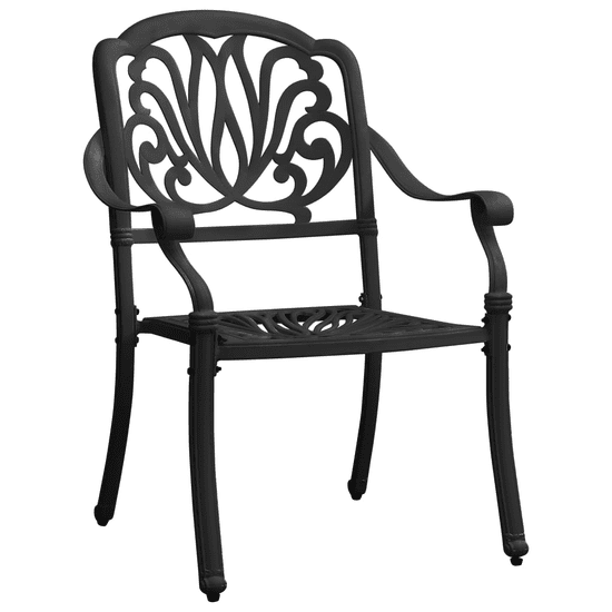 Vidaxl 2 db fekete öntött alumínium kerti szék (315568)