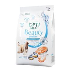 OptiMeal Beauty PODIUM teljes értékű szárazeledel minden fajta felnőtt kutyának - Fényes szőrzet és fogápolás 1,5 kg