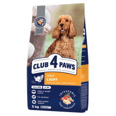 Club4Paws Premium "Light" teljes értékű szárazeledel felnőtt, közepes és nagytestű, sterilizált vagy túlsúlyra hajlamos kutyáknak, magas pulykatartalommal 5 kg