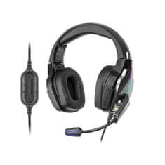 Tracer Hydra Pro, GameZone, Virtual Surround 7.1, 50 mm, RGB világítás, USB, Fekete, Vezetékes headset