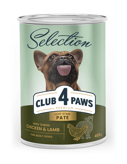 Club4Paws Premium Nedves kutyaeledel - Csirke és bárány pástétom 8x400g