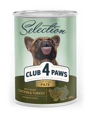 Club4Paws Premium  Nedves kutyaeledel - Csirke és pulykapástétom 8x400g