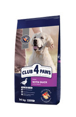 Club4Paws Premium száraz kutyatáp nagytestű fajtáknak kacsával 14kg