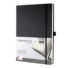 Sigel Conceptum 194 lapos A4 kockás jegyzetfüzet -Fekete (CO111)