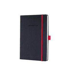 Sigel Conceptum Red Edition 194 lapos A5 vonalas jegyzetfüzet - Fekete-piros (CO663)