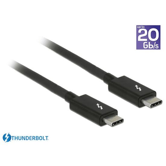 DELOCK Thunderbolt 3 USB-C összekötő kábel 1,5m fekete (84846) (d84846)