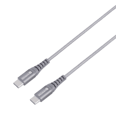 Skross Steel Line USB-C apa - USB-C apa 2.0 Adat és töltőkábel - Szürke (2m) (USBC-TO-USBC-200-STEEL)
