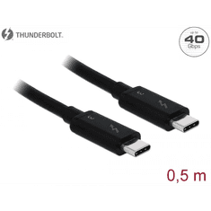 DELOCK Thunderbolt 3 USB-C kábel passzív 0,5m (84844) (de84844)