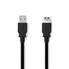 Nedis CCGL61010BK10 USB Type-A apa - USB Type-A anya 3.2 Gen 1 Hosszabbító kábel - Fekete (1m) (CCGL61010BK10)