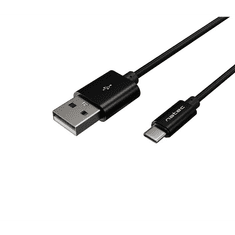 Natec Prati NKA-1956 USB-A apa - USB-C apa 2.0 Adat és töltőkábel - Fekete (1m) (NKA-1956)