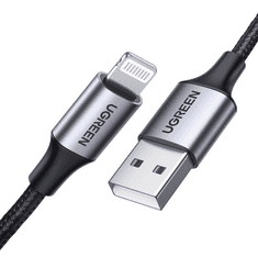 Ugreen US199 USB-A apa - Lightning apa Adat és töltőkábel - Fekete (1.5m) (60157)