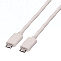 ROLINE 11.99.9015 USB 3.1 C apa - C apa töltőkábel 0.5m Fehér (11.99.9015)