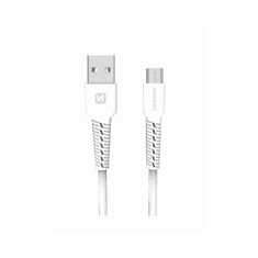 SWISSTEN 71505521 Basic USB Type-A apa - Micro USB Type-B apa Adat és töltő kábel - Fehér (1m) (71505521)