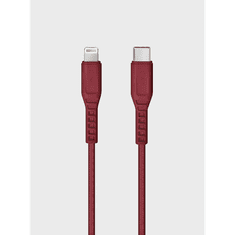 UNIQ Flex USB-C apa 2.0 - Lightning apa Adat és töltőkábel - Piros (1.2m) (UNIQ-FLEX(CTMFI)-RED)