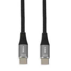 iBOX IKUTC2B USB-C apa - USB-C apa 2.0 Adat és töltőkábel - Fekete (2m) (IKUTC2B)