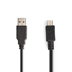 Nedis USB-A apa - MicroUSB-B apa Spirálkábel 2m - Fekete (CCGP60540BK20)