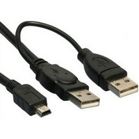 Goobay 93587 USB 2.0 - 2 x USB Y - mini USB 5p 0.6m kábel (93587)