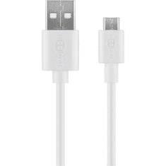Goobay 43837 USB-A apa - Micro USB apa 2.0 Adat és töltőkábel - Fehér (1m) (43837)