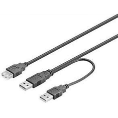 Goobay 93353 USB 2.0 Y-kábel 0.3m - Fekete (93353)