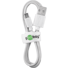 Goobay 43837 USB-A apa - Micro USB apa 2.0 Adat és töltőkábel - Fehér (1m) (43837)