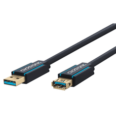 ClickTronic 70120 USB-A apa - USB-A anya 3.2 Hosszabbító kábel - Fekete (3m) (70120)