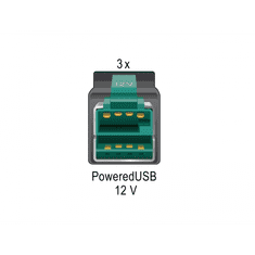 DELOCK PoweredUSB 12V apa - PoweredUSB 12V apa Adat- és töltőkábel 2m - Fekete (85493)